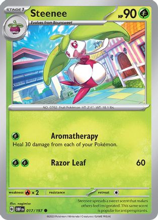 Steenee 017/197 - Reverse Holofoil SV03 Obsidian Flames - Common