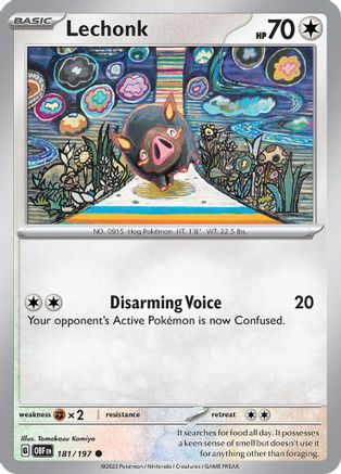 Lechonk 181/197 - Reverse Holofoil SV03 Obsidian Flames - Common