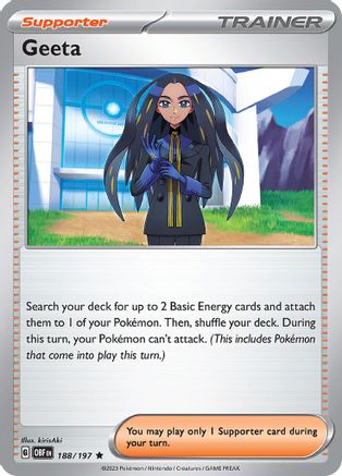 Geeta 188/197 - Holofoil SV03 Obsidian Flames - Rare