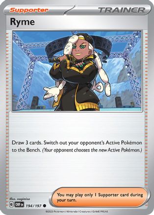 Ryme 194/197 - Reverse Holofoil SV03 Obsidian Flames - Common