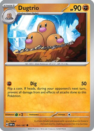 Dugtrio 104/197 SV03 Obsidian Flames - Uncommon