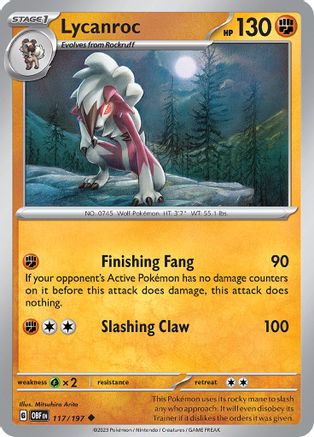 Lycanroc 117/197 SV03 Obsidian Flames - Uncommon