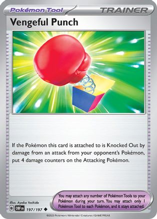 Vengeful Punch 197/197 - Reverse Holofoil SV03 Obsidian Flames - Uncommon
