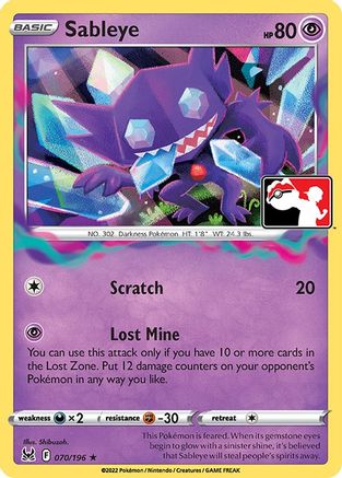 Sableye 070/196 - Holofoil Prize Pack Series Cards - Rare