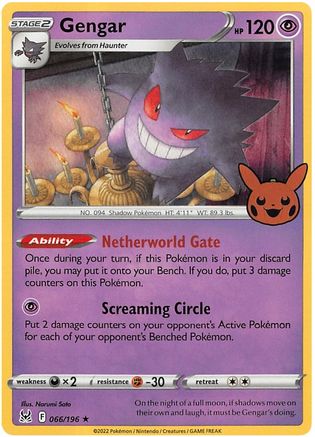 Gengar (2022 Copyright Date) 066/196 - Holofoil Trick or Trade BOOster Bundle 2023 - Holo Rare