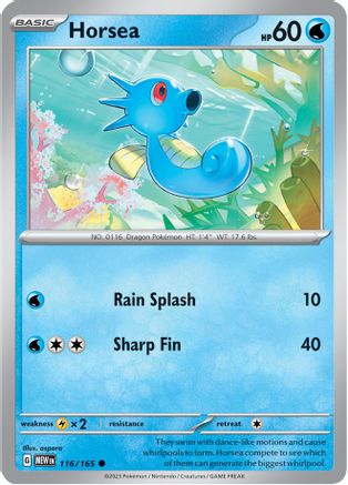 Horsea 116/165 - Reverse Holofoil SV Scarlet & Violet 151 - Common