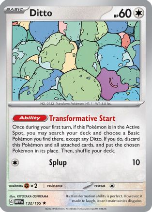 Ditto 132/165 - Holofoil SV Scarlet & Violet 151 - Rare