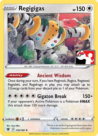 Regigigas 130/189 - Holofoil Prize Pack Series Cards - Rare