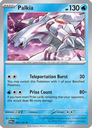 Palkia 040/182 - Holofoil SV04 Paradox Rift - Rare