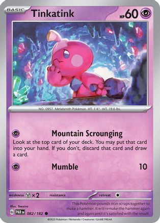 Tinkatink 082/182 - Reverse Holofoil SV04 Paradox Rift - Common