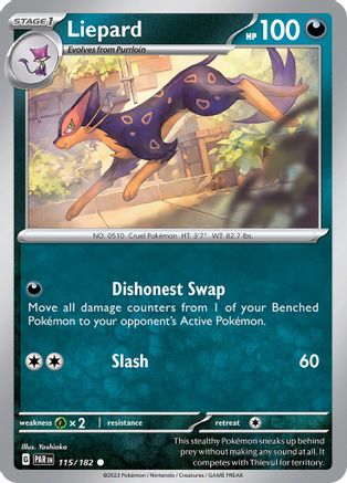 Liepard 115/182 - Reverse Holofoil SV04 Paradox Rift - Common