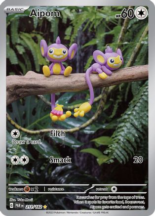 Aipom 211/182 - Holofoil SV04 Paradox Rift - Illustration Rare
