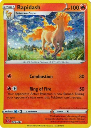 Rapidash 005/034 - Holofoil Trading Card Game Classic - Classic Collection