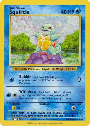 Squirtle 001/034 - Holofoil Trading Card Game Classic - Classic Collection