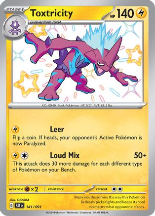 Toxtricity 141/091 - Holofoil SV Paldean Fates - Shiny Rare