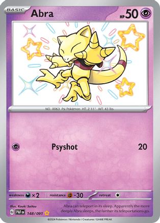 Abra 148/091 - Holofoil SV Paldean Fates - Shiny Rare