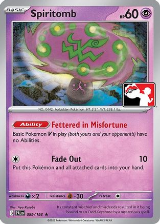 Spiritomb 089/193 - Holofoil Prize Pack Series Cards - Rare