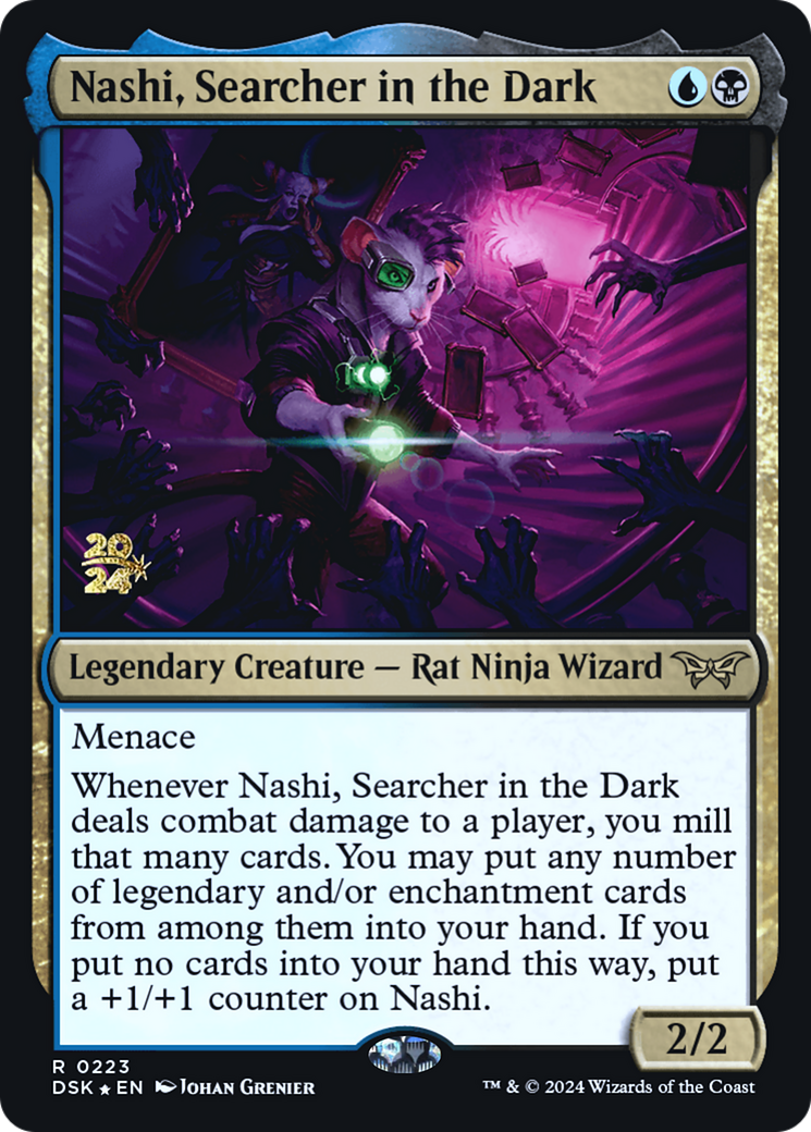 Nashi, Searcher in the Dark (PRE-223S) - Duskmourn: House of Horror Promos Foil