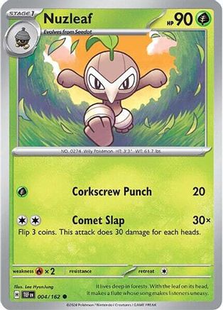 Nuzleaf 004/162 - Reverse Holofoil SV05 Temporal Forces - Common