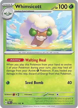 Whimsicott 015/162 - Holofoil SV05 Temporal Forces - Rare