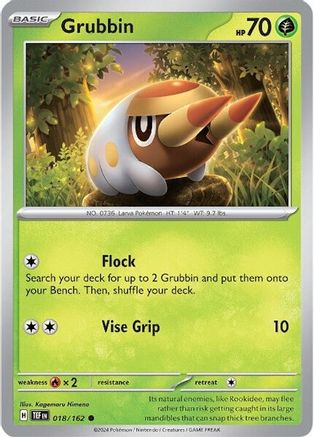 Grubbin 018/162 - Reverse Holofoil SV05 Temporal Forces - Common