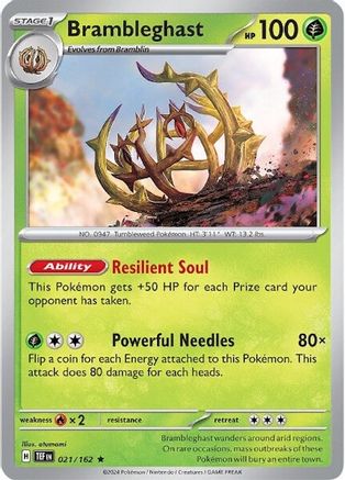 Brambleghast 021/162 - Holofoil SV05 Temporal Forces - Rare