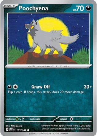 Poochyena 105/162 - Reverse Holofoil SV05 Temporal Forces - Common