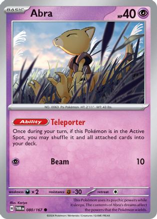 Abra 080/167 - Reverse Holofoil SV06 Twilight Masquerade - Common