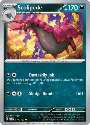 Scolipede 117/167 - Reverse Holofoil SV06 Twilight Masquerade - Uncommon