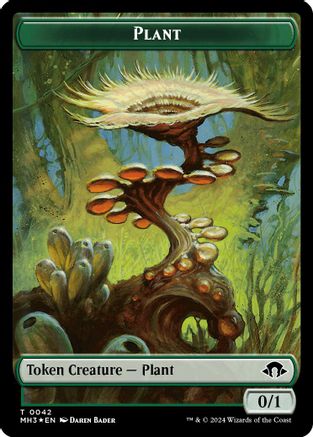 Plant (Ripple Foil) // Zombie Double-Sided Token (MH3-42 // 21) - Modern Horizons 3 Foil