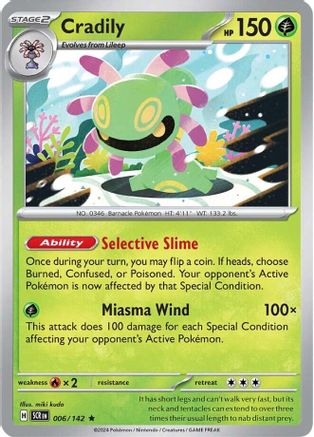 Cradily 006/142 - Holofoil SV07 Stellar Crown - Rare