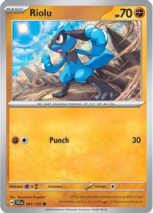 Riolu 081/142 - Reverse Holofoil SV07 Stellar Crown - Common