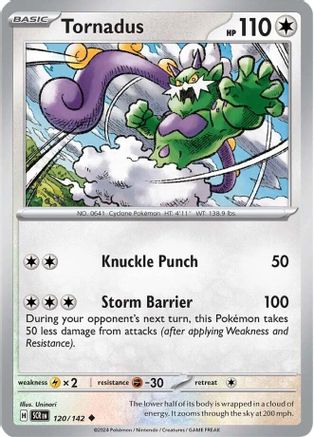 Tornadus 120/142 - Reverse Holofoil SV07 Stellar Crown - Uncommon