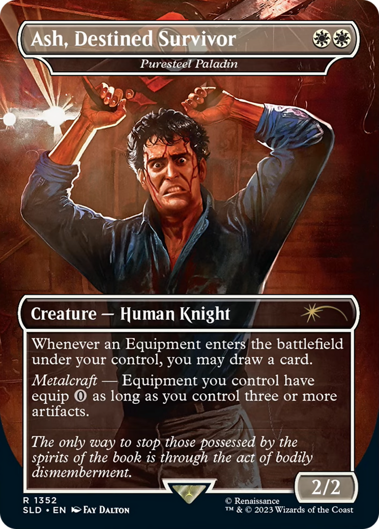 Ash, Destined Survivor - Puresteel Paladin (SLD-1352) - Secret Lair Drop / Ash, Destined Survivor (Borderless)