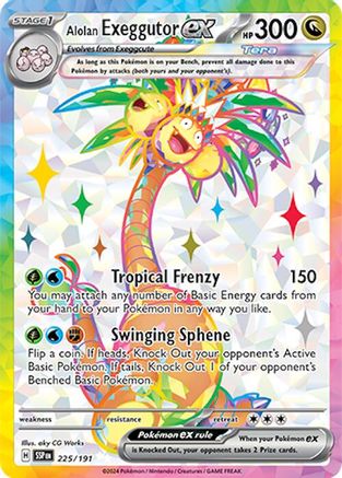Alolan Exeggutor ex 225/191 - Holofoil SV08 Surging Sparks - Ultra Rare