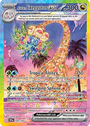Alolan Exeggutor ex 242/191 - Holofoil SV08 Surging Sparks - Special Illustration Rare
