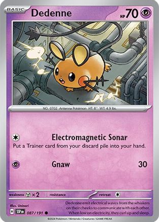 Dedenne 087/191 - Reverse Holofoil SV08 Surging Sparks - Common