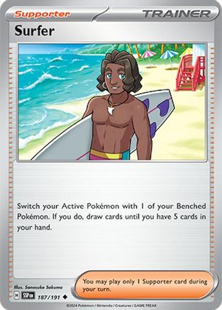 Surfer 187/191 - Reverse Holofoil SV08 Surging Sparks - Uncommon