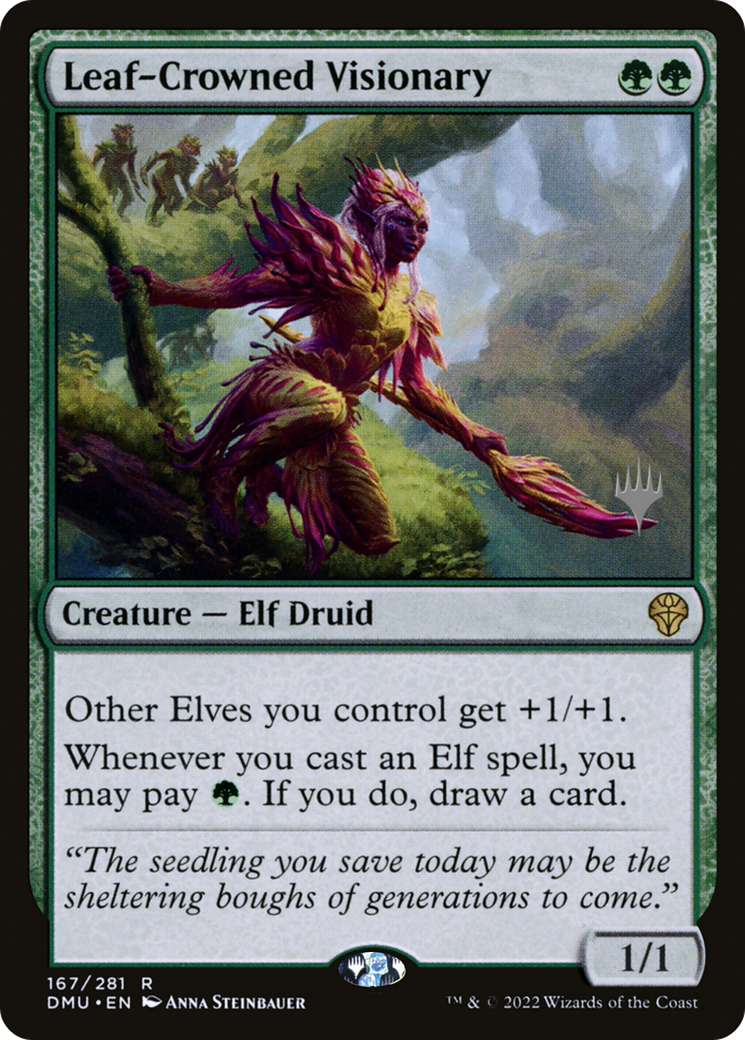 Leaf-Crowned Visionary (PPDMU-167P) - Dominaria United Promos Foil