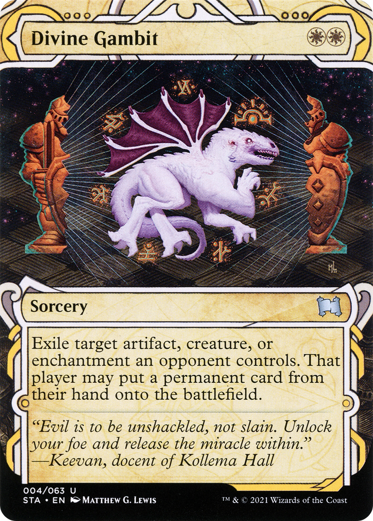 Divine Gambit (STA-004) - Strixhaven Mystical Archive: (Showcase) (Borderless)