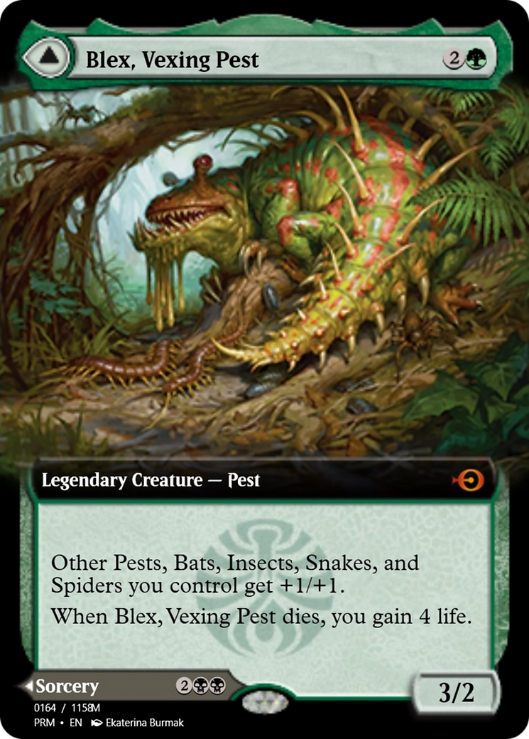 Blex, Vexing Pest // Search for Blex (PRM-90300) - Magic Online Promos Foil