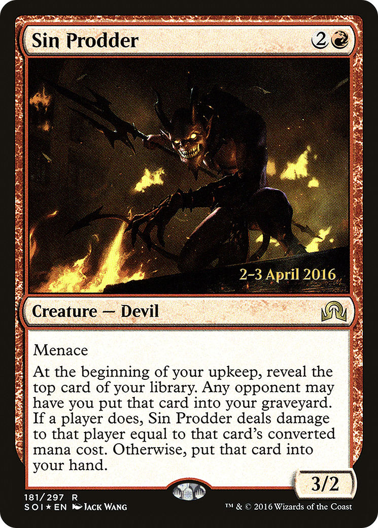 Sin Prodder (PRE-181S) - Shadows over Innistrad Promos Foil