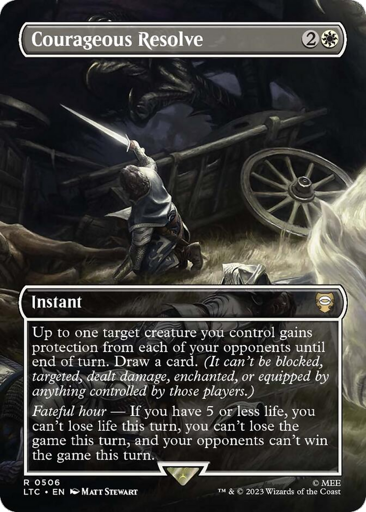 Courageous Resolve (Borderless) (LTC-506) - Tales of Middle-earth Commander (Borderless) Foil