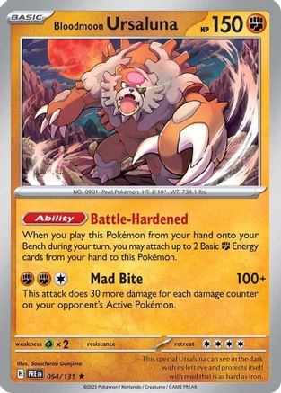 Bloodmoon Ursaluna 054/131 - Reverse Holofoil SV Prismatic Evolutions - Rare