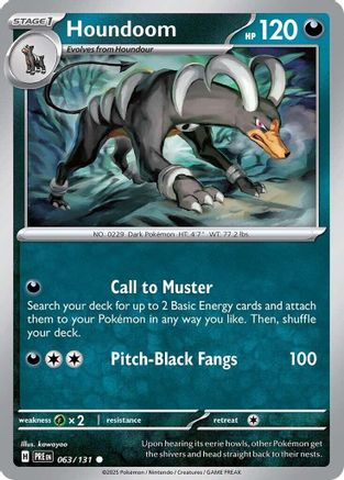 Houndoom 063/131 - Reverse Holofoil SV Prismatic Evolutions - Common