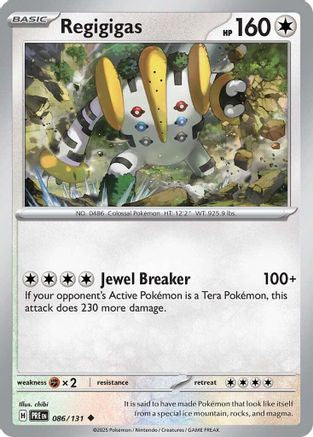 Regigigas 086/131 - Reverse Holofoil SV Prismatic Evolutions - Uncommon