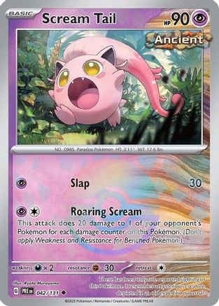 Scream Tail (Poke Ball Pattern) 042/131 - Holofoil SV Prismatic Evolutions - Uncommon
