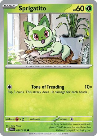 Sprigatito 016/159 - Reverse Holofoil SV09 Journey Together - Common