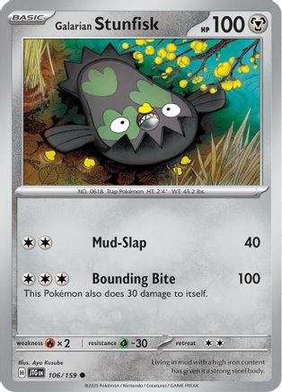 Galarian Stunfisk 106/159 - Reverse Holofoil SV09 Journey Together - Common