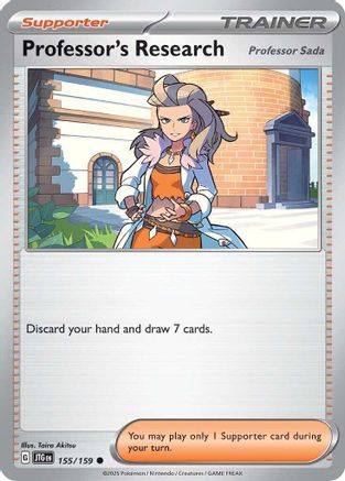 Professor's Research 155/159 - Reverse Holofoil SV09 Journey Together - Common